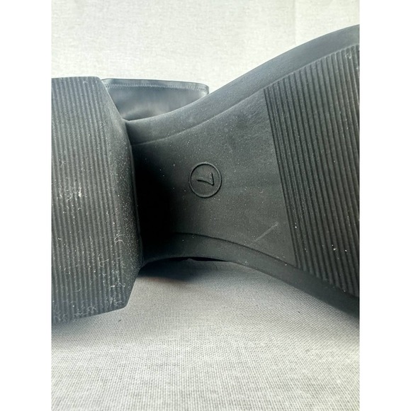 Wild Fable Womens Black Faux Leather Knee High Platform Block Heel Boots Size 7 - Picture 7 of 8